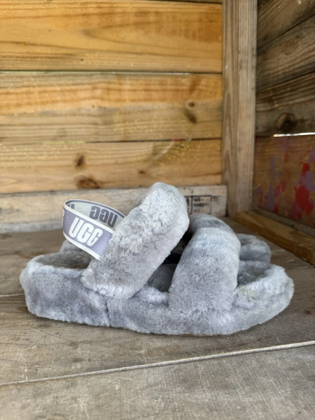 UGG Australia Slingback Oh Yeah Slides Grigio Ciabatte da Donna 1107953 Taglia 8