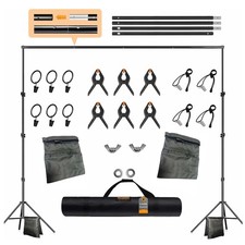 Backdrop Stand, Photo Video Studio 8.5 x10ft Adjustable Background Support Sy...
