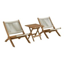 Vienna 3-Piece Folding Lounge Chairs and Side...