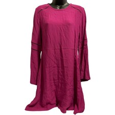NWT Ann Taylor The Loft Fuschia Pink Long Sleeve Dress Size 6