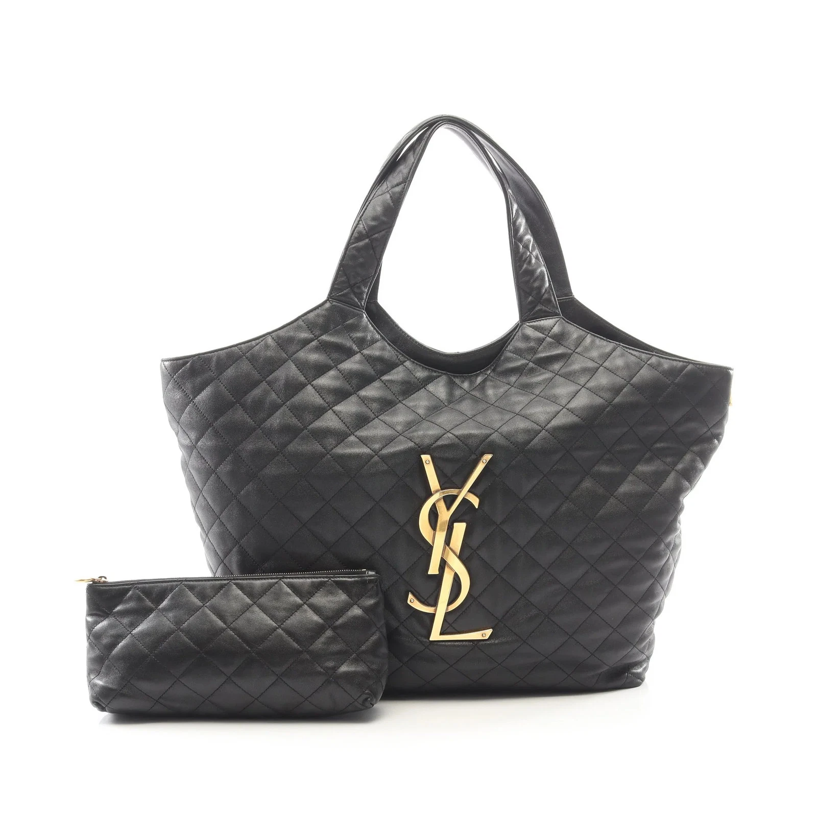 SAINT LAURENT PARIS Tote Bag Black Leather #RCB12881