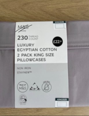 M&S 230 Fadenzahl Luxus Ägyptische Baumwolle 2 Stück Kingsize Kissenbezüge Neu Mauve