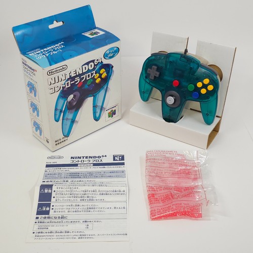 Nintendo 64 N64 Controller Bros Clear Blue NUS-005 w/Box Japan Used Tested - Picture 2 of 23
