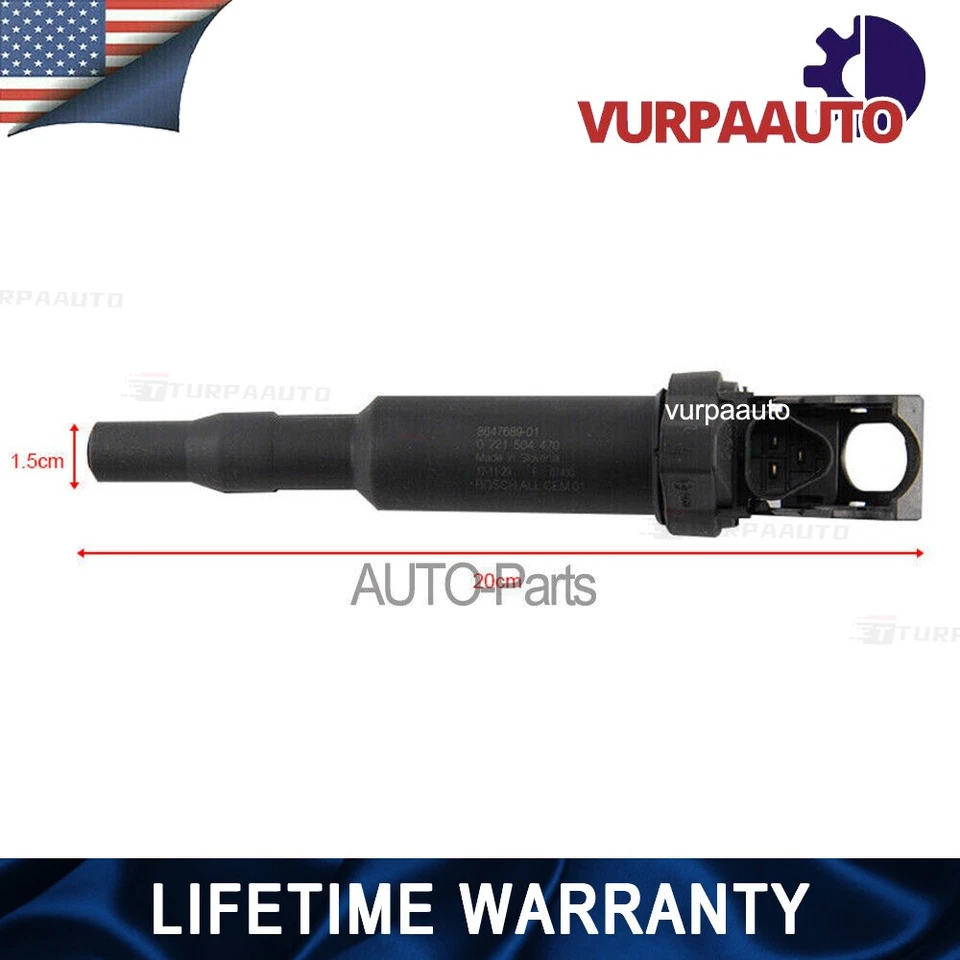 GENUINE 8 Packs Ignition Coil For BMW Updated W/ Connector Boot 0221504470 OEM - Image 4 of 4