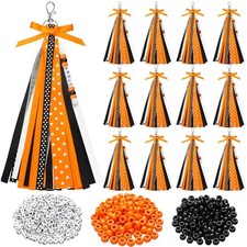 12 Pcs Cheer Keychains Cheerleader Gifts for Team Personalized Orange, Black