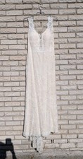 KLEINFELD  / Watters Designs Wedding Dress Gown Size 14 Lace Sweetheart Used