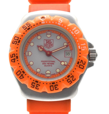 TAG HEUER Formula 1 373.508 Orange Date Quartz Women's Watch 28mm