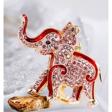 Keychain Red  Crystal Rhinestones Elephant Style NWT 