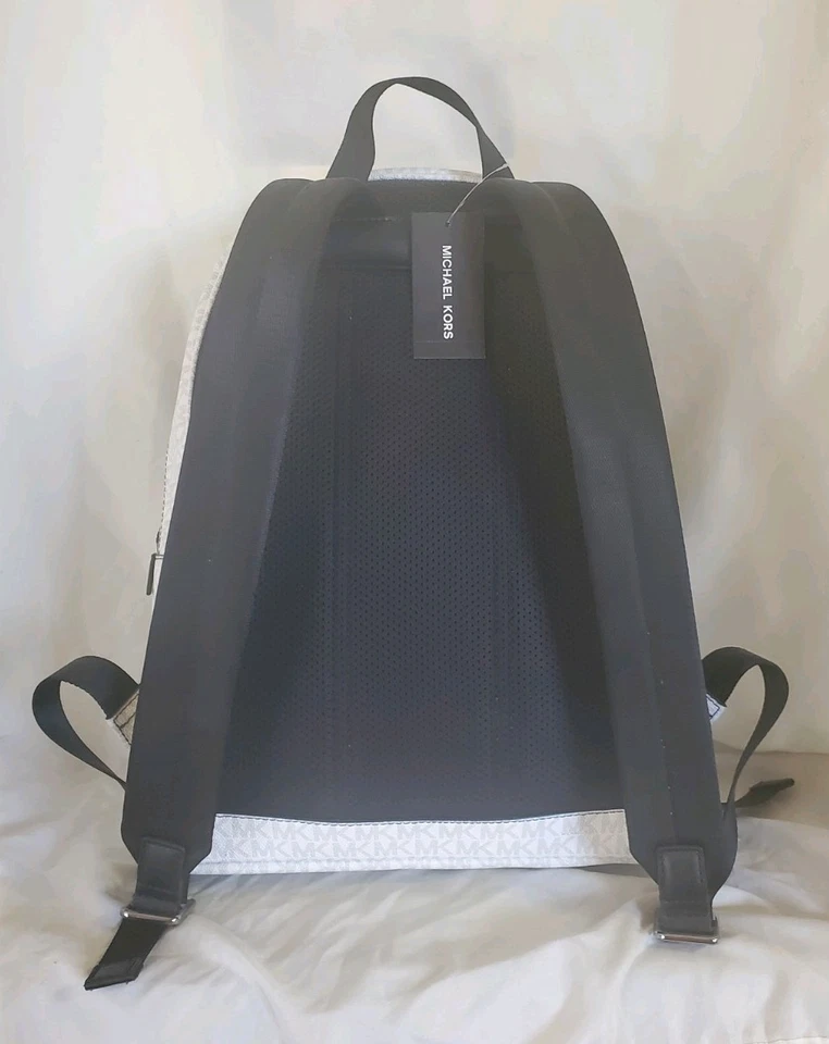 NWT MICHAEL KORS Cooper Large Bright White  Signature Backpack - Image 2 of 4