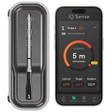 CHEF iQ Sense | Smart Wireless Meat Thermometer | Ultra-Thin Probe | Black
