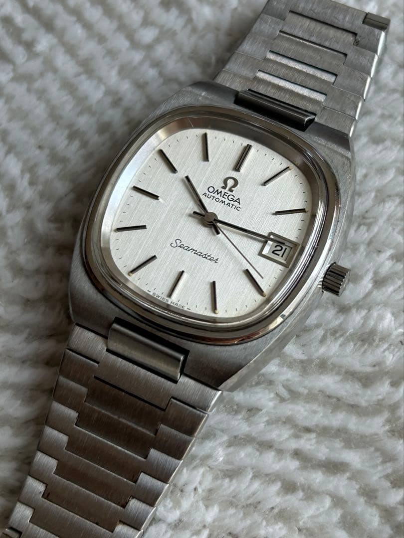 OMEGA Seamaster TV Screen Silver Automatic Date Square Men's