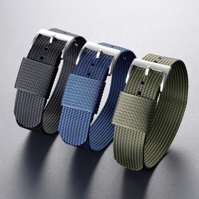 High Quality Nylon Watch Band Canvas Watch Strap Single Pass 18mm 20mm 22mm