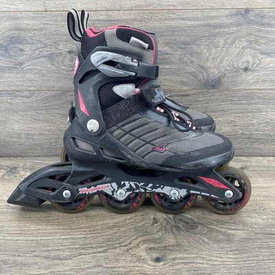Rollerblade Zetrablade Inline Skates Womens 7 Black Pink 80mm Wheels Fitness