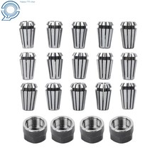 Complete ER11 Collet Set 19 Pack with M14 Nuts for Micro Machining Inch Metric
