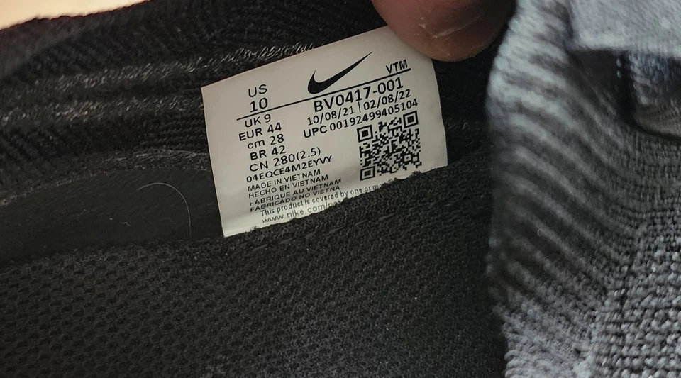 Nike Epic Phantom React Flyknit Mens 10 Shoes Black Slip On Sneaker Running - Image 2 of 4