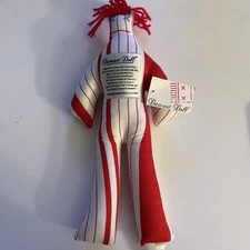 New Dammit Doll  White Red Striped Red Hair Doll 12” NWT Stress Gag Gift Q42