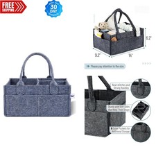 Versatile Charcoal Gray Baby Diaper Caddy Organizer   Perfect for Home or Travel
