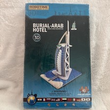 Robotime Wooden 3D Puzzles 3 Pack Tower Bridge, Eiffel Tower, Burjal Arab Hotel