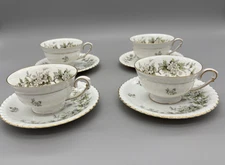 Franconia Krautheim Selb Bavaria Hawthorn Germany Tea Cups & Saucers Set of 4