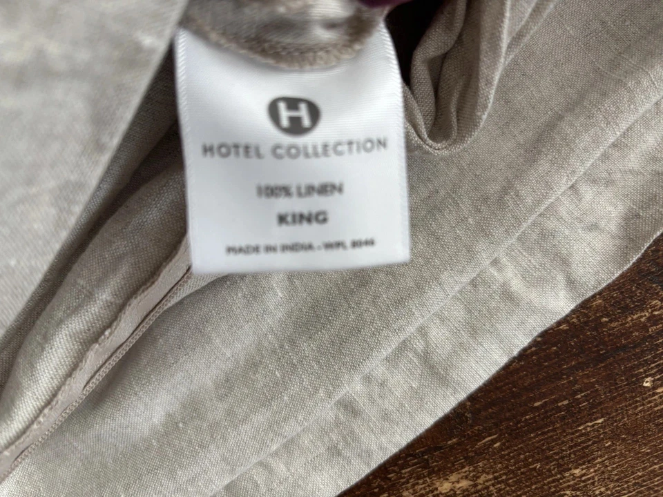 Hotel Collection Beige 100% Linen King Duvet Cover Only - Image 4 of 4