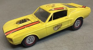 RARE Cragstan Mustang Fastback Friction 1/24 1/25 Scale Plastic Car Yellow