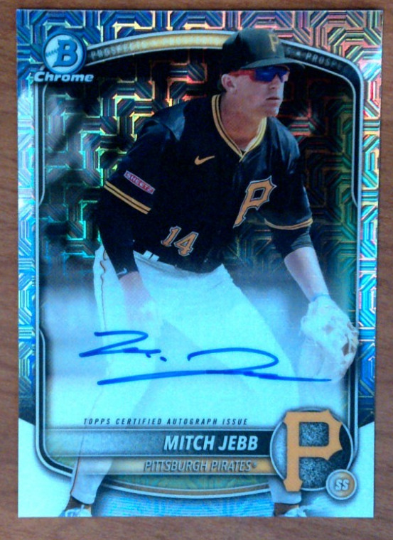 2025 Bowman Chrome Mitch Jebb Prospect Auto Mojo Refractor #BMA-MJ Pirates