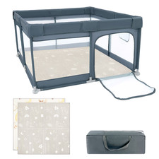 Baby Playpen with Mat, Large Playpen for Babies and Toddlers, 50 X 50 X 27 Inche