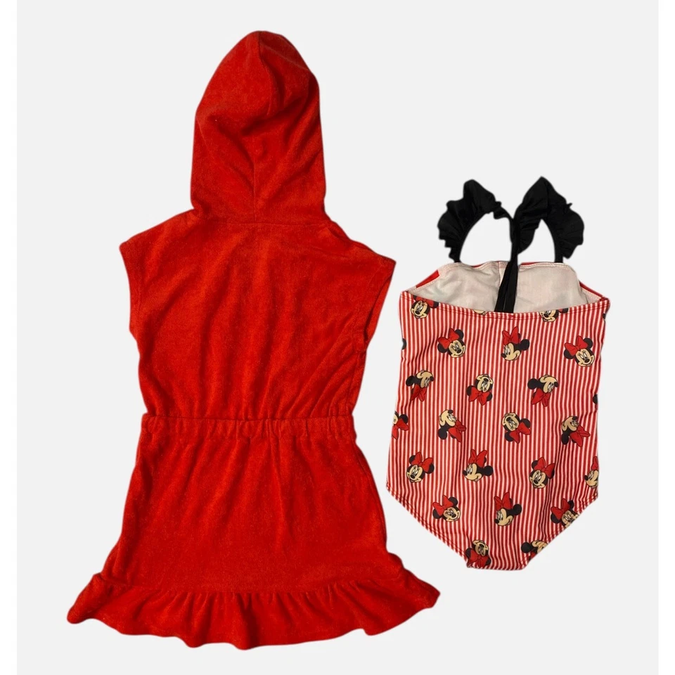 Disney Minnie Mouse Girl's 2-Piece Coverup and Swimsuit Set NWT Size 2T - Image 2 of 4