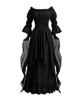Victorian Dress Women's Renaissance Medieval Costume Gothic Witch Outfit Size S-