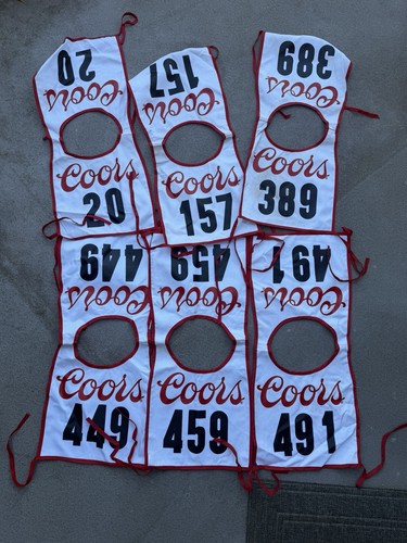 Vintage Coors Banquet Beer Race Bibs Lot Of 6 Racing Cloth Ski 80s 20