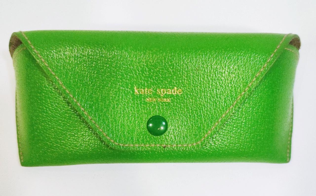 KATE SPADE Faux Leather EYE GLASS CASE Kelly Green Su… Gem