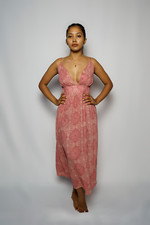 Adjustable Spaghetti Straps Deep v Neck Pleated Red Boho Style Long Maxi Dress