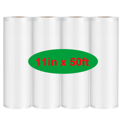 11''x50' Vacuum Sealer Bags Food Saver Sealing Machine Kitchen Storage Bag 4 Mil