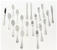 Cambridge 18/0 Stainless Steel 20-pc Snowflake Sand Flatware Set
