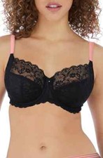 Freya 5451 Offbeat Underwire Side Support Bra SZ 38I Black-Pink