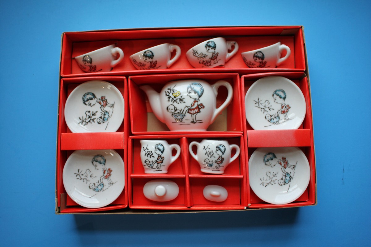 Vintage Toy China Tea Set In Org Box 13 Piece No. 9804 Japan | eBay