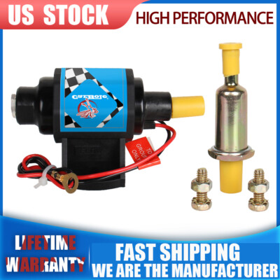Universal Micro Electric Gas Fuel Pump 35 GPH 4-7PSI External For Carburetor 12S