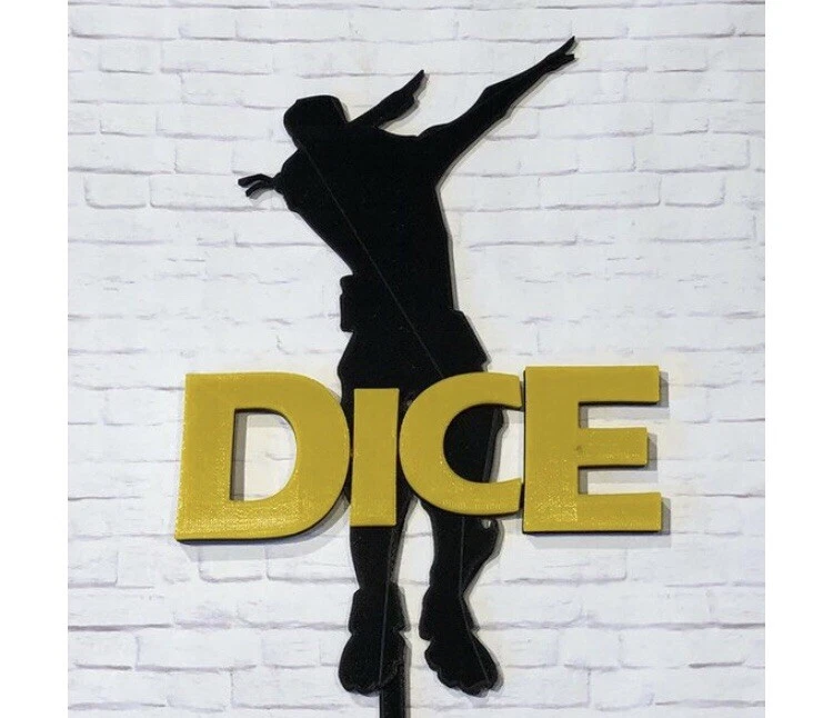 Dab Silhouette Fortnite Celebration Custom Cake Topper - Image 3 of 4