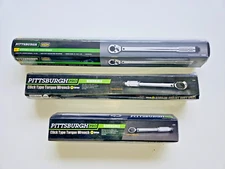 Set of 3 1/4"  3/8" 1/2" Torque Wrench Drive Click Type Snap Socket