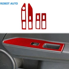For Dodge Caliber 2007-09 Red Carbon Fiber Door Window Lift Switch Panel Cover