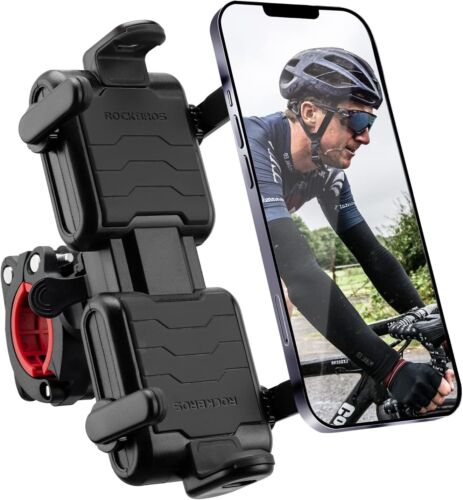 ROCKBROS Bike Phone Holder Adjust Motorcycle Phone Mount Handlebar Clip Scooter - Afbeelding 1 van 17