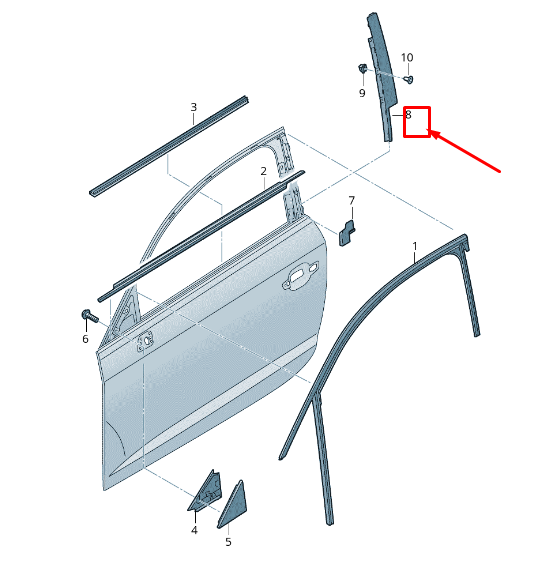 NOUVEAU AUDI Q2 GA GARNITURE DE PILIER B GAUCHE 81A837901B5FQ ORIGINE