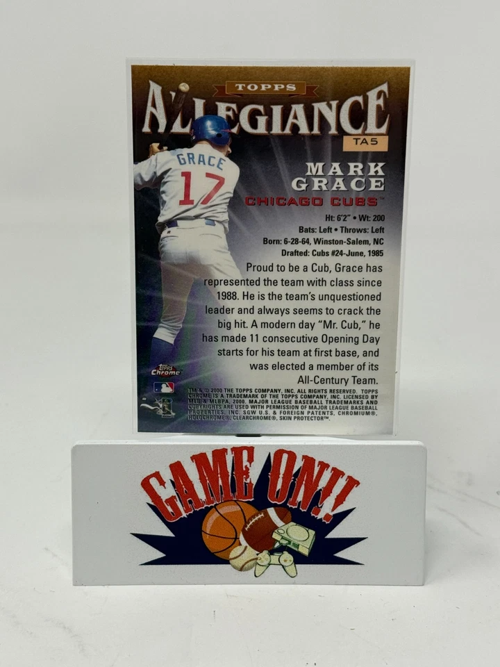 2000 Topps Chrome Baseball Mark Grace Allegiance Card #TA5 - Image 2 of 2