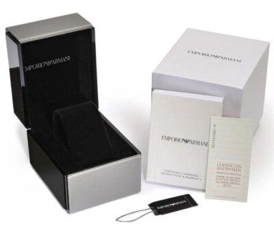 EMPORIO ARMANI AR5858 Men's BLACK Silicone-Stainless Steel Watch
