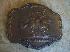 Vintage Wells Fargo Pony Express Brass Belt Buckle.