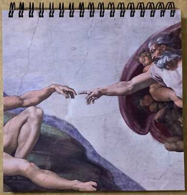 Michelangelo Creazione di Adamo 90-Page Spiral Journal / Diary / Notebook w/ Pen