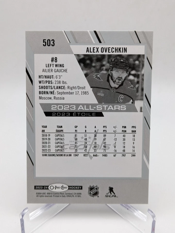 💥 2023-24 O-Pee-Chee OPC #503 Alex Ovechkin, Washington Capitals ALL-STARS - Image 2 of 2