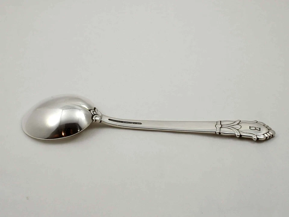 Cuchara(s) de sopa Tiffany Palmette de plata esterlina crema 6 7/8" - con monograma "B" Foto 2 de 4