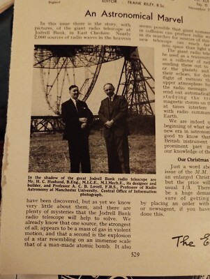 Xm59 Ephemera 50er Jahre Bild Jodrell Bank H C Ehemann Professor A C B Lovell 