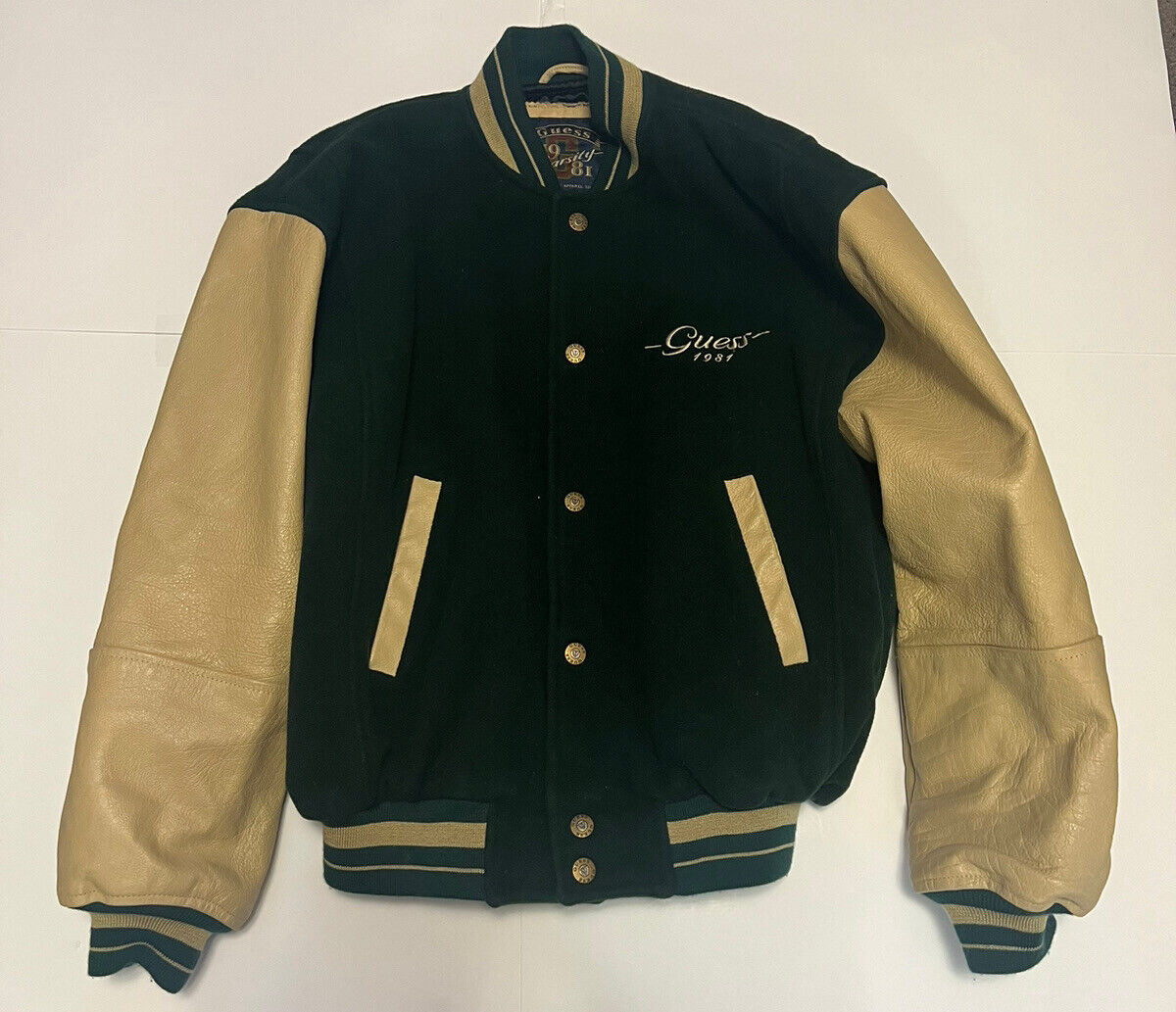 Vintage 90s Guess Legends Varsity Jacket Wool Leather Flight Vintage 90s Guess Legends Varsity Jacket Wool Leather Flight
